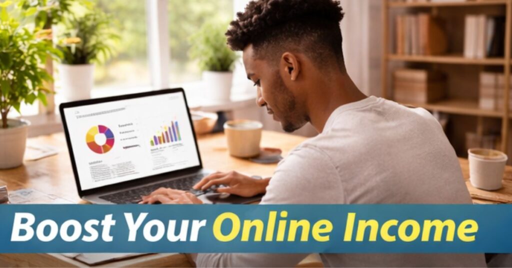 working from home making money blogging by boosting your online income

