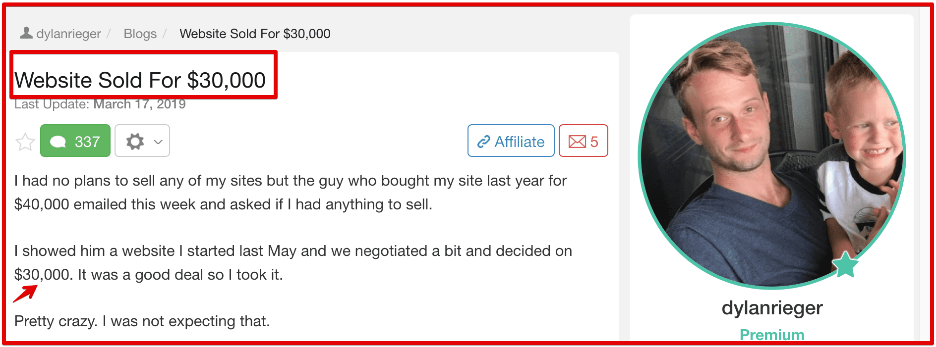 Wealthy Affiliate review  - Dylan Success story on Wealthy Affiliate