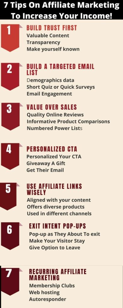 7 tips on affiliate marketing to increase your income