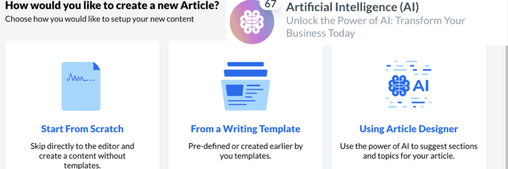 AI content generator for building an affiliate marketing website