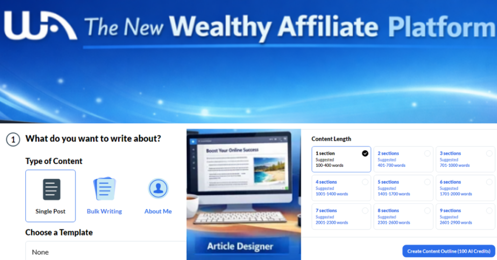 Wealthy Affiliate Article Designer