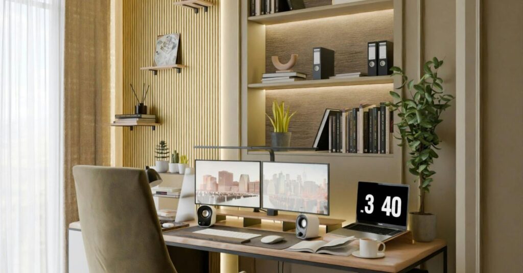affiliate marketing workspace at home