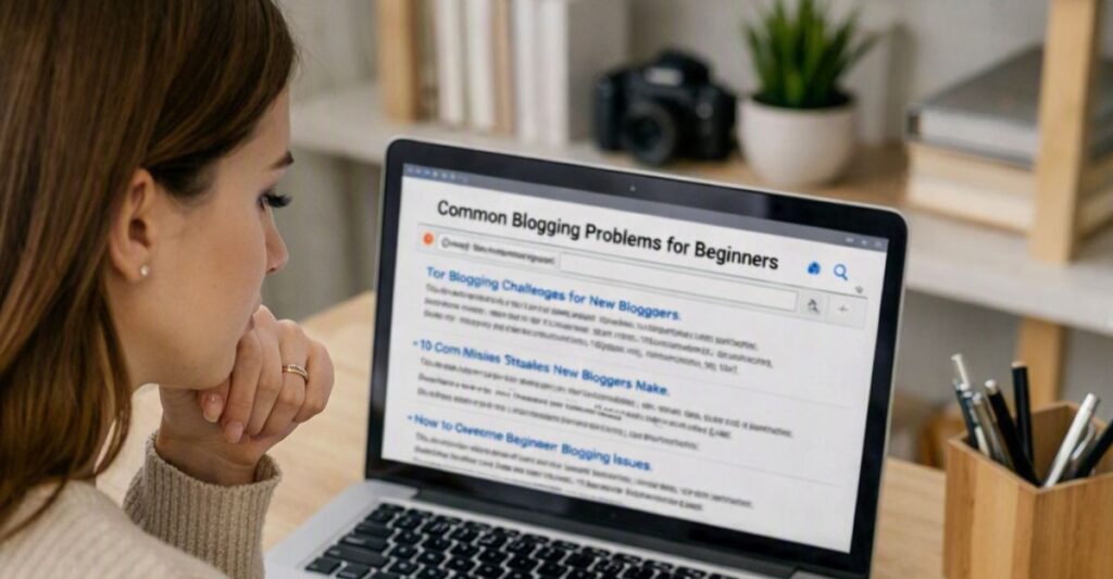 blogger rewviewing common problems that beginners faces with content

