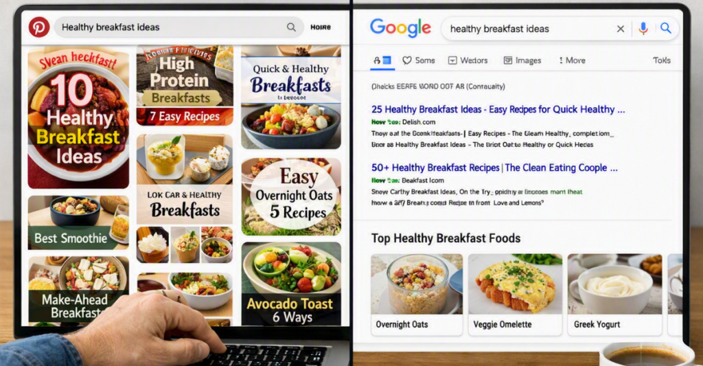 Blogger creating Pinterest pins from affiliate marketing articles