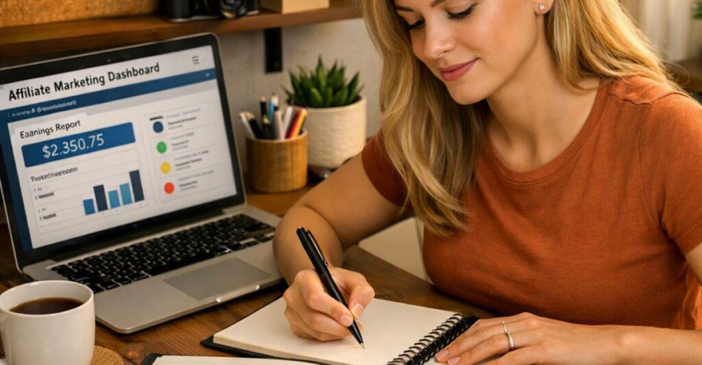 Affiliate marketer learning how to stay organised and productive.
