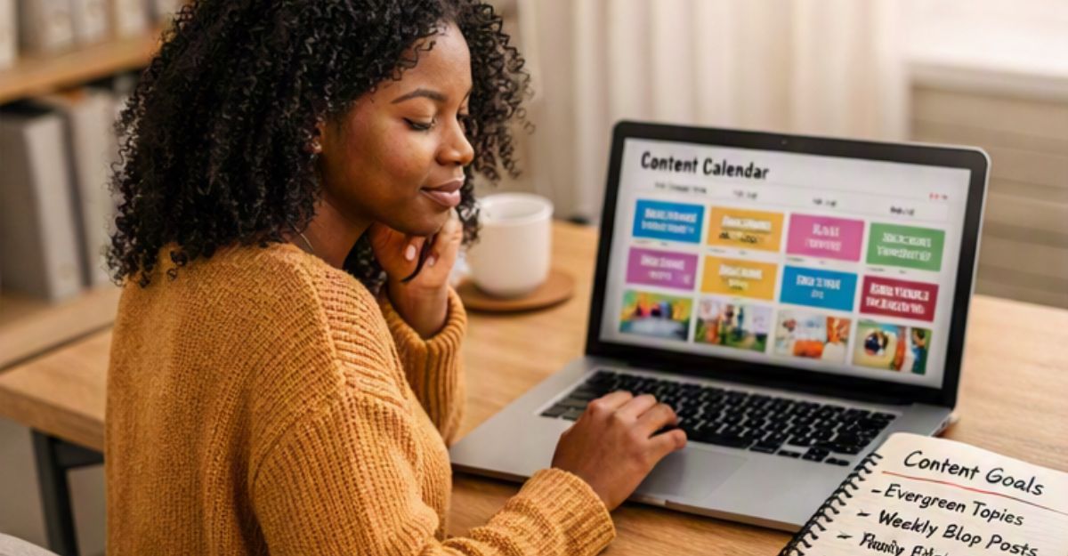 Blogger building a long term evergreen content library.