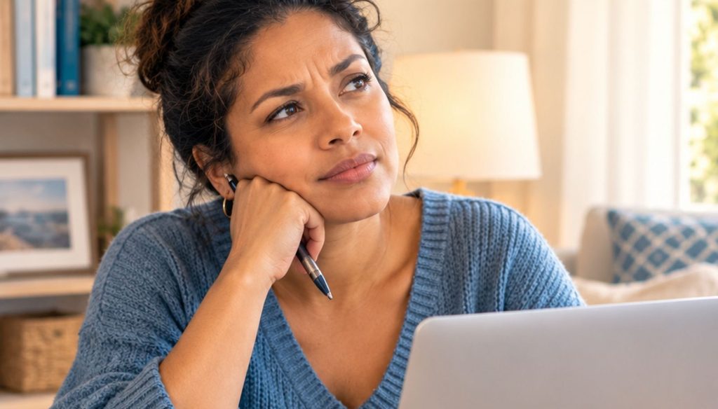 Affiliate marketer thinking on the next move to grow her business