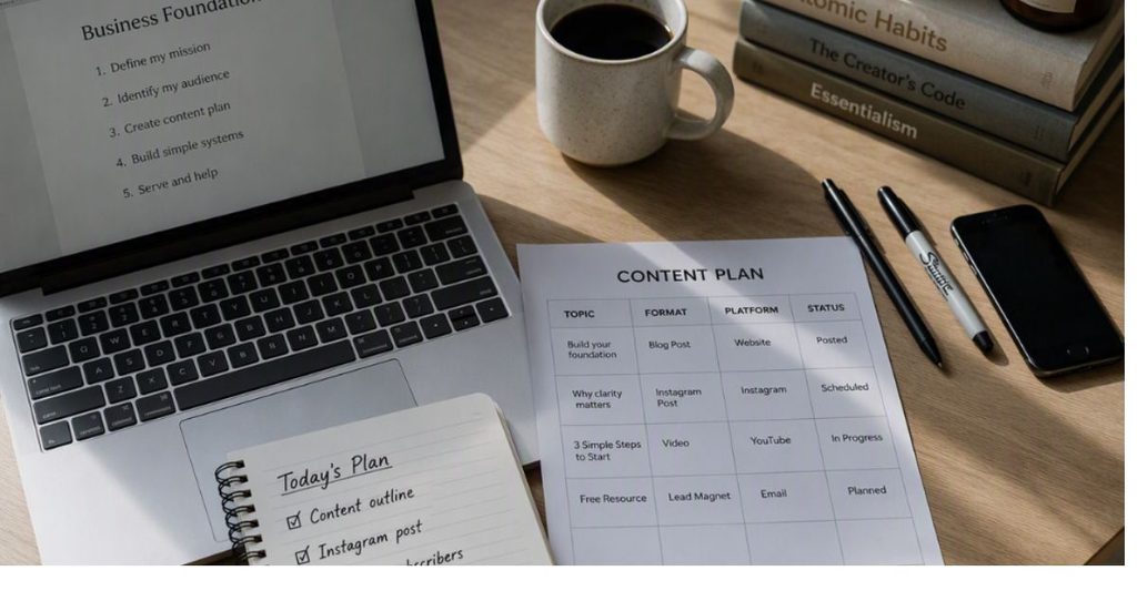 taking action to build content for my business using AI tools